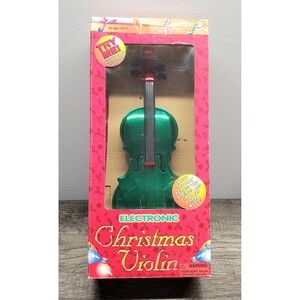 Vintage TELCO Electronic Christmas Violin Green Christmas Carols Tested Works!